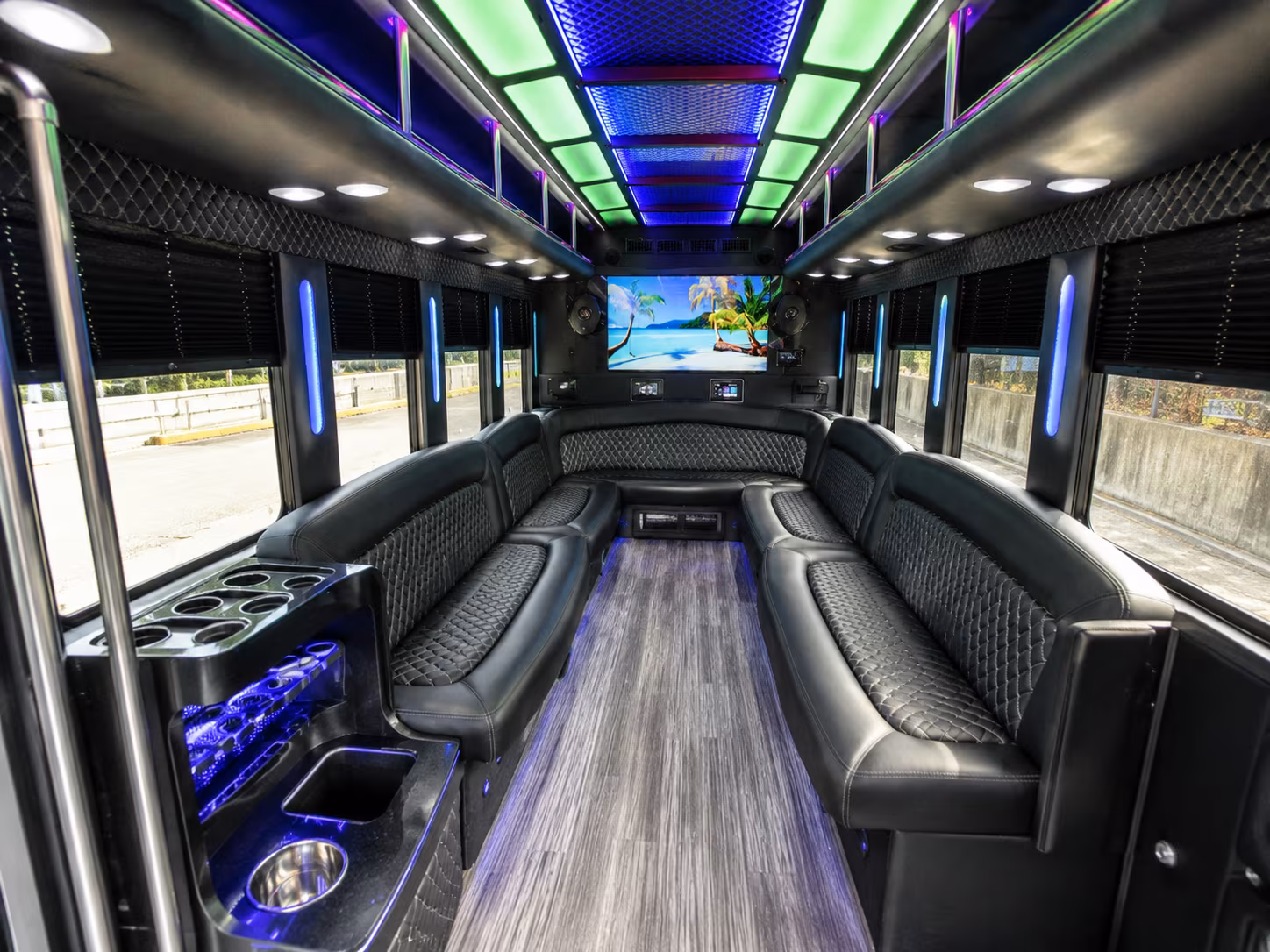southaven 18 passenger party bus inside
