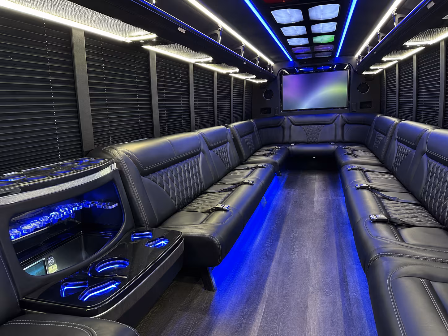 southaven 20 passenger party bus inside