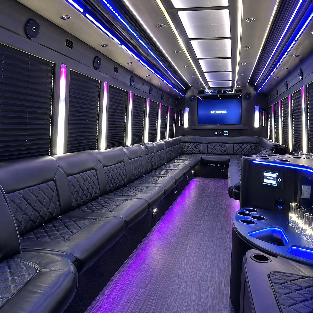 southaven 30 passenger party bus inside