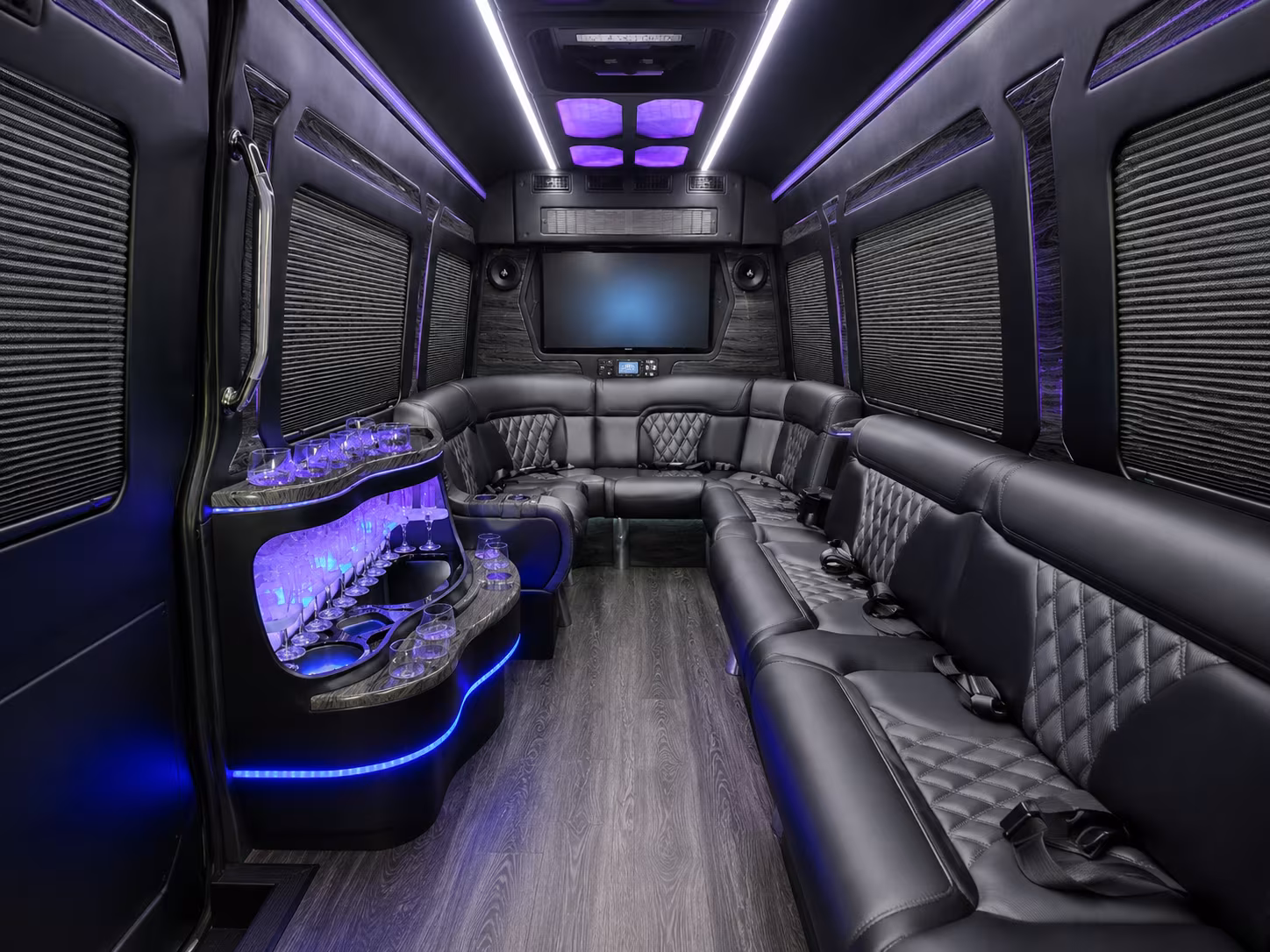 southaven 40 passenger party bus inside