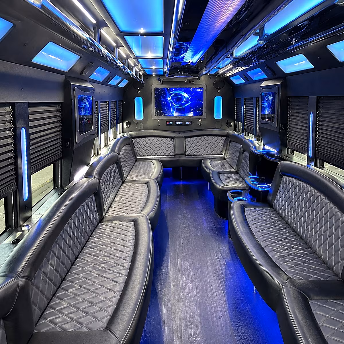 southaven 50 passenger party bus interior